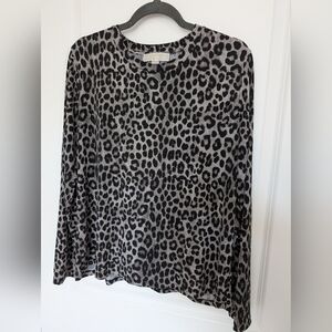 Michael Kors Women's Size XL Leopard Print Long Sleeve Top